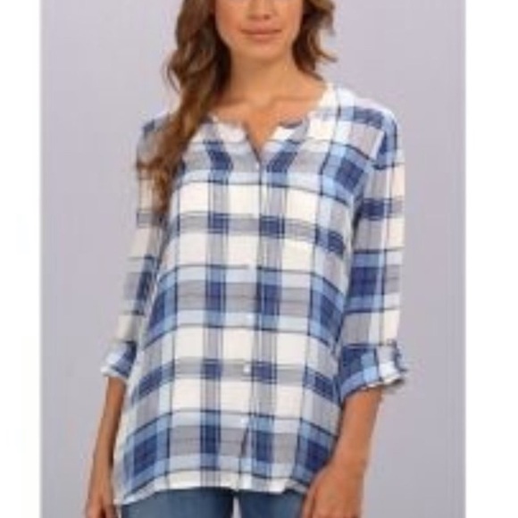Joie Tops - Joie Katriel Plaid Silk Button Down Shirt Size XS